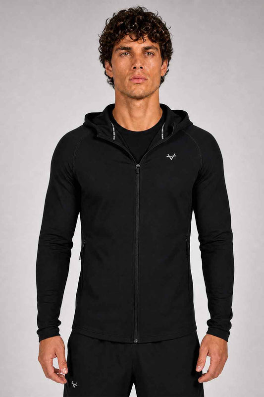 Oxen Mens Endure FZ Performance Hoody Black