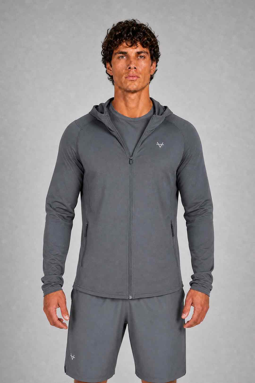 Oxen Mens Endure FZ Performance Hoody Fossil