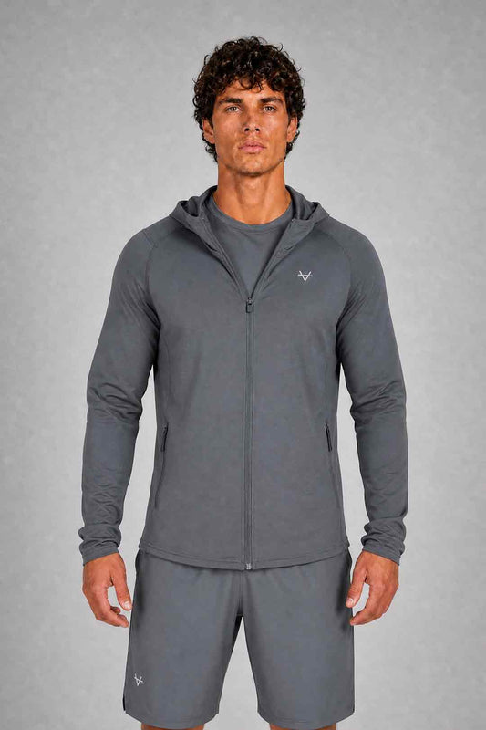 Oxen Mens Endure FZ Performance Hoody Fossil