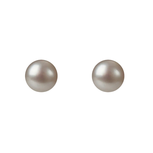 Pair of pearl earrings on a white background