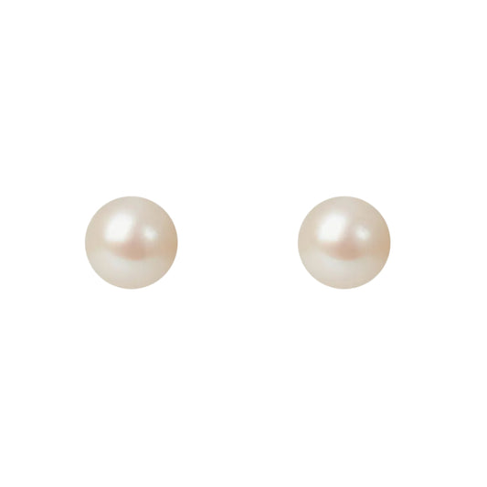 Pair of pearl earrings on a white background