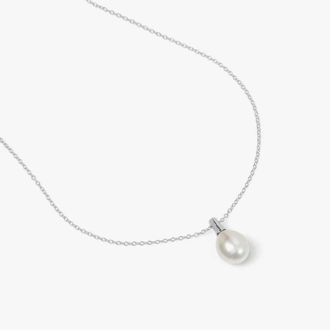 Pearl necklace on a white background