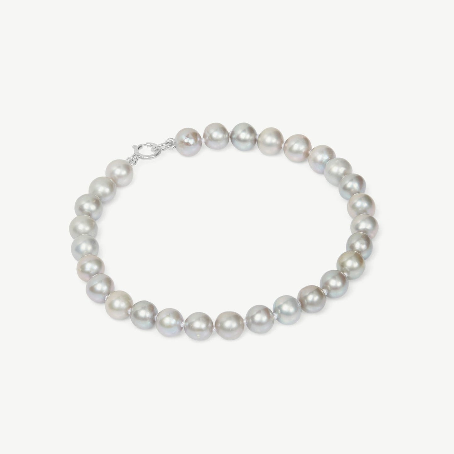 Hellar Grey 6mm Pearl Bracelet 925 Sterling Silver