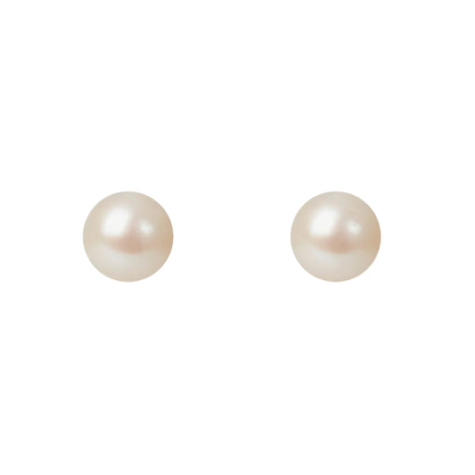 Pair of pearl earrings on a white background