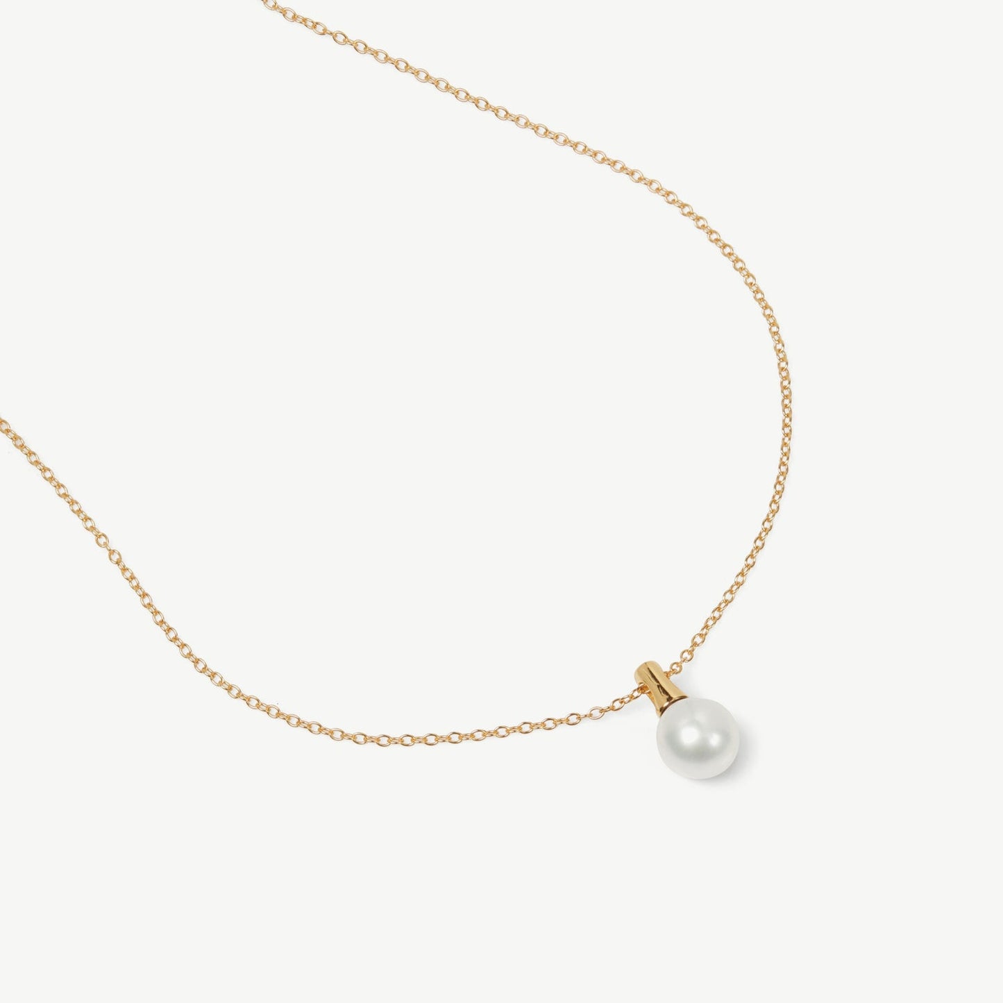 Zena 8mm Pearl Pendant Necklace 18ct Gold Plated
