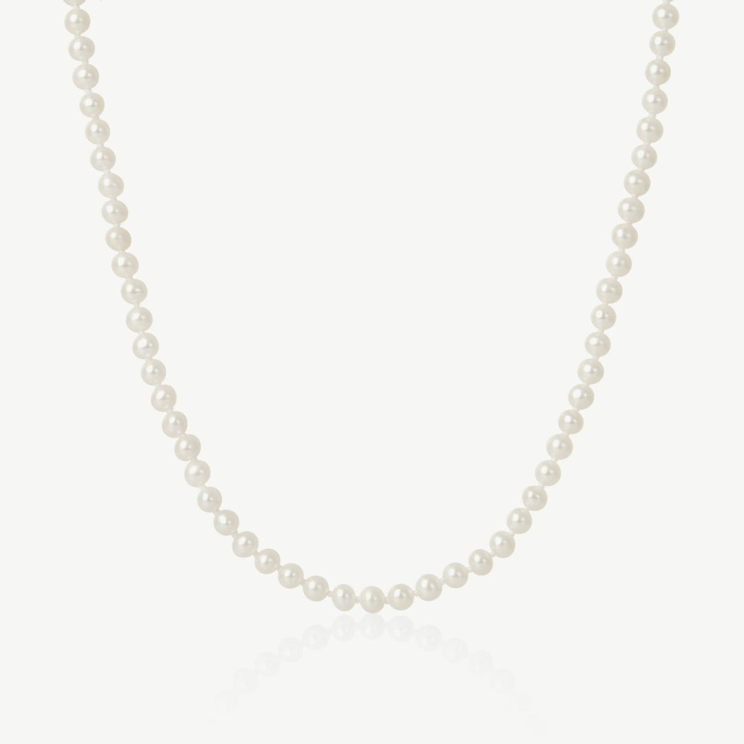 Pearl necklace on a white background