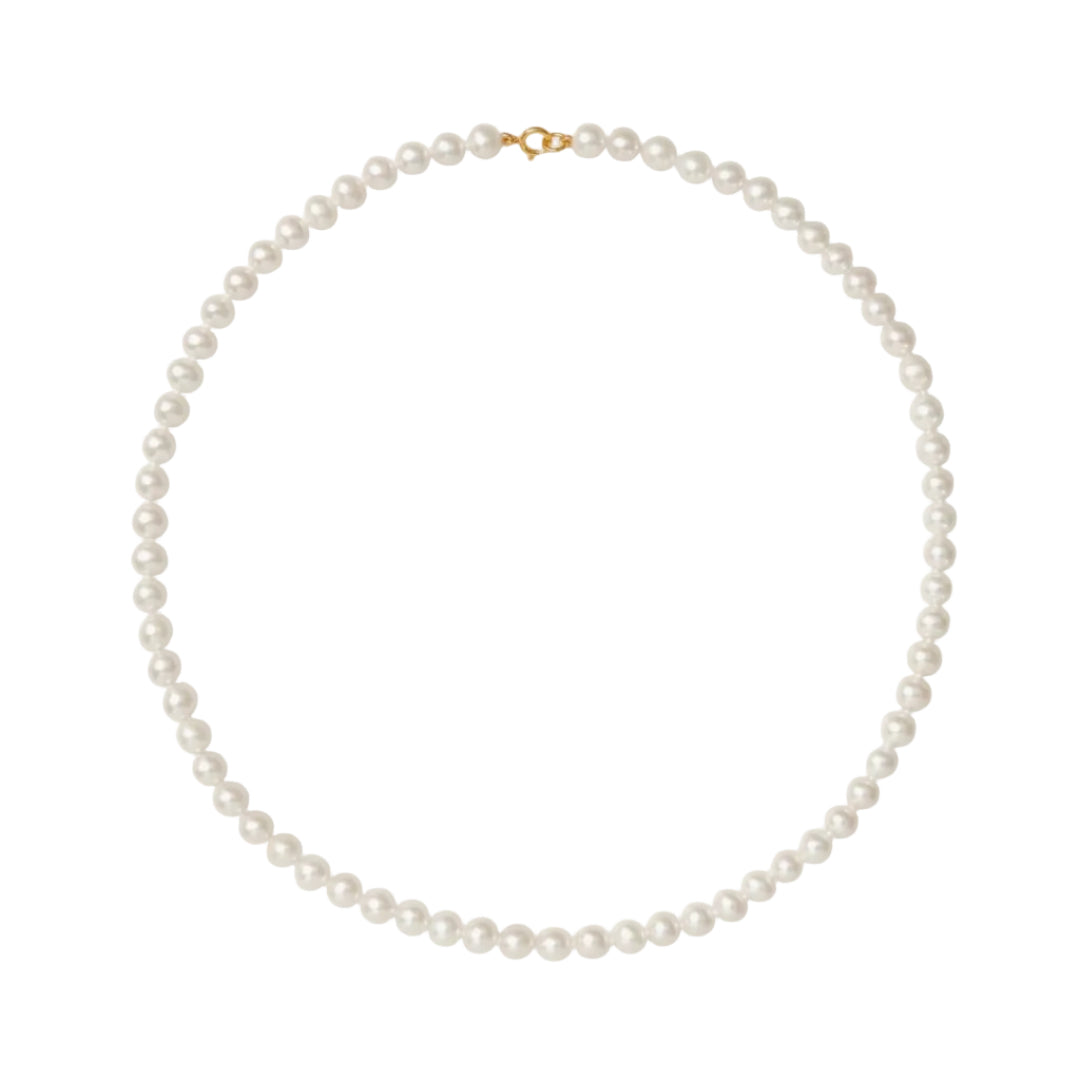 Pearl necklace on a white background