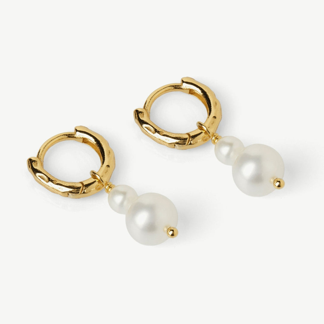 Malin Pearl Huggies 18ct Gold Plated